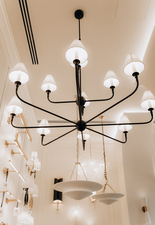 Piaf Grande Two - Tier Chandelier, a premium Chandelier light by Visual Comfort & Co. Close - up image of its design.