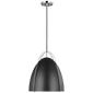 Norman One Light Pendant in Chrome with Matte Black