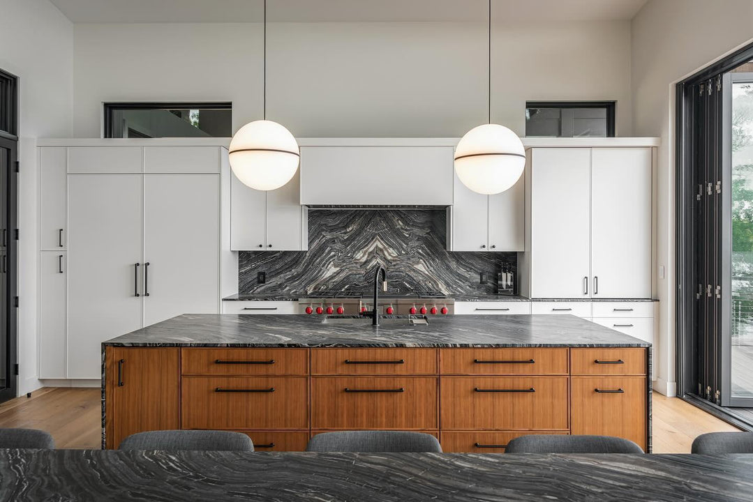 Hanea Grande Pendant, a premium Pendant light by Visual Comfort & Co. Close - up image of its design.