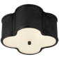 Basil Small Flush Mount in Gun Metal with Frosted Glass