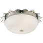 Rachel Small Flush Mount in Polished Nickel with White Glass