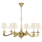 Myrna Chandelier in Natural Brass with Linen Shades