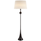 Dover Floor Lamp in Aged Iron with Linen Shade