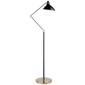 Charlton Floor Lamp in Black and Hand-Rubbed Antique Brass