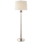 Beaumont Floor Lamp in Burnished Silver Leaf with Linen Shade