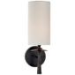 Drunmore Single Sconce in Bronze with Linen Shade
