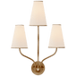 Montreuil Small Wall Sconce in Gild with Linen Shades