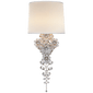 Claret Tail Sconce in Burnished Silver Leaf with Linen Shade