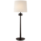 Beaumont Medium Buffet Lamp in Aged Iron with Linen Shade