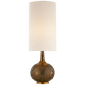 Hunlen Table Lamp in Chalk Burnt Gold with Linen Shade