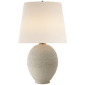 Toulon Table Lamp in Volcanic Ivory with Linen Shade
