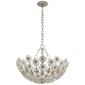 Claret Short Chandelier in Burnished Silver Leaf with Crystal