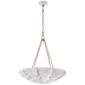 Benit Medium Sculpted Chandelier in Plaster White and Gild