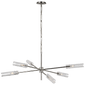 Casoria XL Radial Chandelier in Polished Nickel with Clear Glass