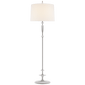 Lotus Floor Lamp in Plaster White with Linen Shade