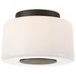 Acme Small Flush Mount in Bronze with White Glass