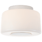 Acme Small Flush Mount in Polished Nickel with White Glass