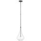 Lomme Small Pendant in Gun Metal with Clear Glass