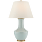 Lambay Table Lamp in Ice Blue with Linen Shade
