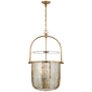 Lorford Smoke Bell Lantern in Gilded Iron with Mercury Glass
