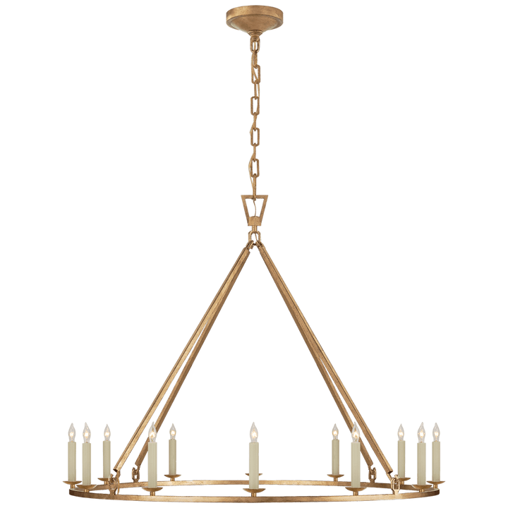 Darlana Large Single Ring Chandelier in Gilded Iron