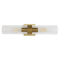Geneva Linear Sconce in Burnished Brass with Clear Glass