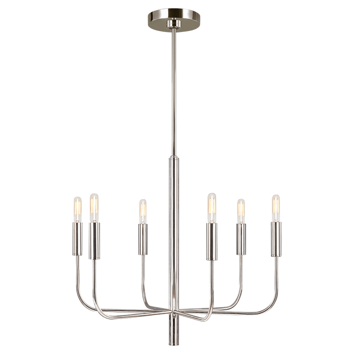 Brianna Small Chandelier in Polished Nickel with No Option