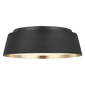 Asher Medium Flush Mount in Midnight Black with White Glass