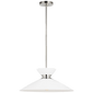 Heath Wide Pendant in Polished Nickel with Matte White