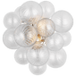 Talia Medium Sconce in Burnished Silver Leaf with Clear Swirled Glass
