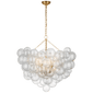 Talia Grande Chandelier in Gild with Clear Swirled Glass