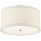 Walker Small Flush Mount in Burnished Silver Leaf with Cream Linen Shade