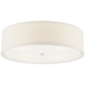 Walker Large Flush Mount in Burnished Silver Leaf with Cream Linen Shade