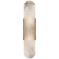 Melange Elongated Sconce in Antique-Burnished Brass with Alabaster