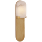 Melange Medium Elongated Pill Sconce in Antique-Burnished Brass with Alabaster Shade
