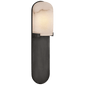 Melange Medium Elongated Pill Sconce in Bronze with Alabaster Shade