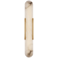 Melange 28" Elongated Sconce in Antique-Burnished Brass with Alabaster