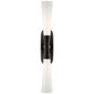 Utopia 32" Double Bath Sconce in Aged Iron with White Glass