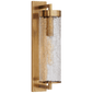Liaison Large Bracketed Wall Sconce in Antique Burnished Brass with Crackle Glass