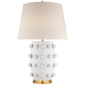 Linden Medium Lamp in Plaster White with Linen Shade