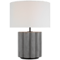 Scioto Medium Table Lamp in Oyster Stained Concrete with Linen Shade