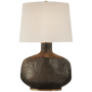 Beton Large Table Lamp in Crystal Bronze Ceramic with Linen Shade