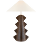 Senso Large Table Lamp in Crystal Bronze with Linen Shade
