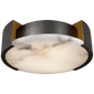 Melange Small Flush Mount in Bronze with Alabaster