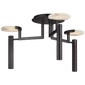 Melange Large Floating Disc Semi-Flush Chandelier in Bronze with Alabaster