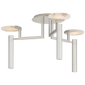 Melange Large Floating Disc Semi-Flush Chandelier in Polished Nickel with Alabaster