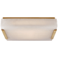 Covet Medium Flush Mount in Antique-Burnished Brass with Alabaster