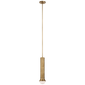 Precision Petite Elongated Pendant in Antique-Burnished Brass with White Glass
