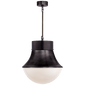 Precision Large Pendant in Bronze with White Glass