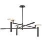 Melange Large Floating Disc Chandelier in Bronze with Alabaster